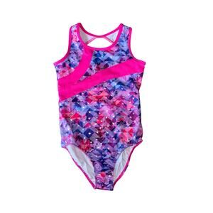 Girls CAPEZIO Future Star Pink w/Silver Accents Leotard (CM)